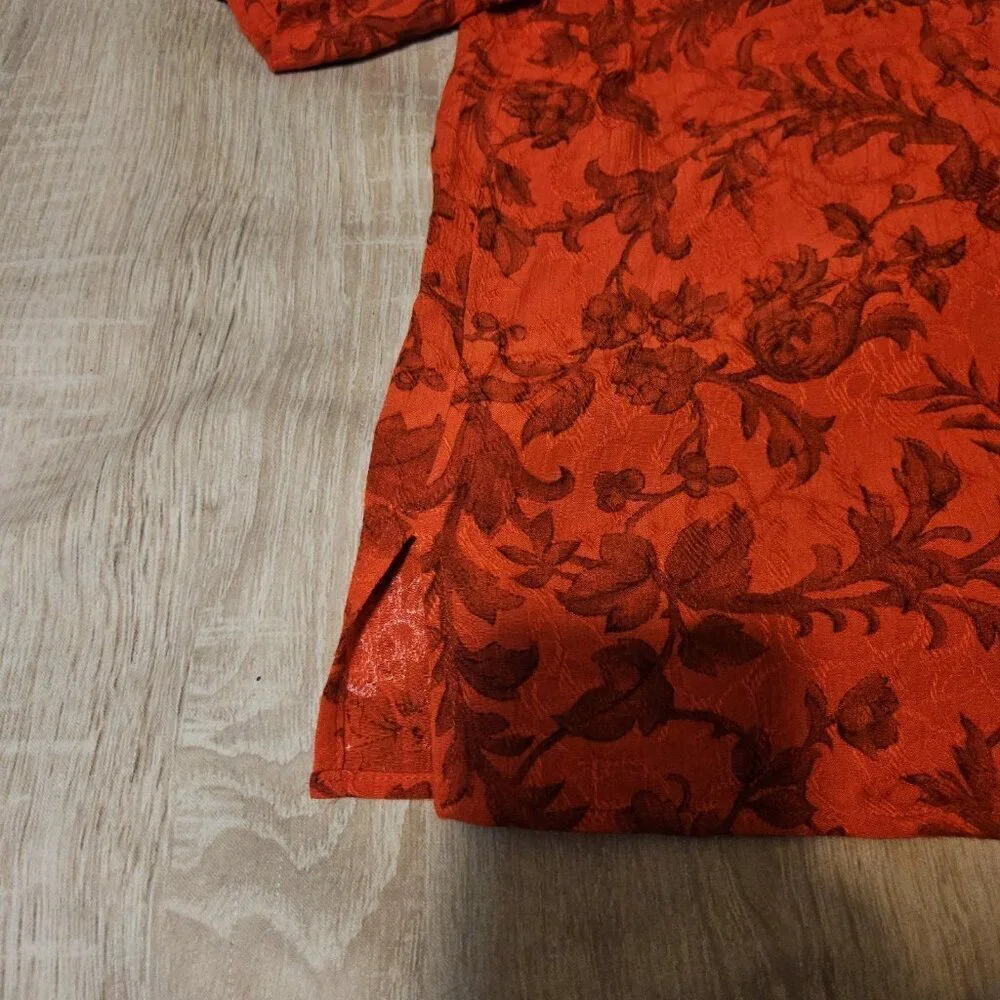 Sag Harbor Plus Size 16/18 Skirt & Blouse Set Red Floral Lightweight Modest New